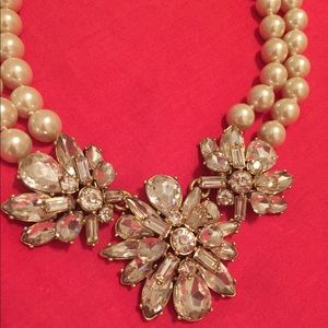 J.Crew Crystal and Pearl Statement Necklace